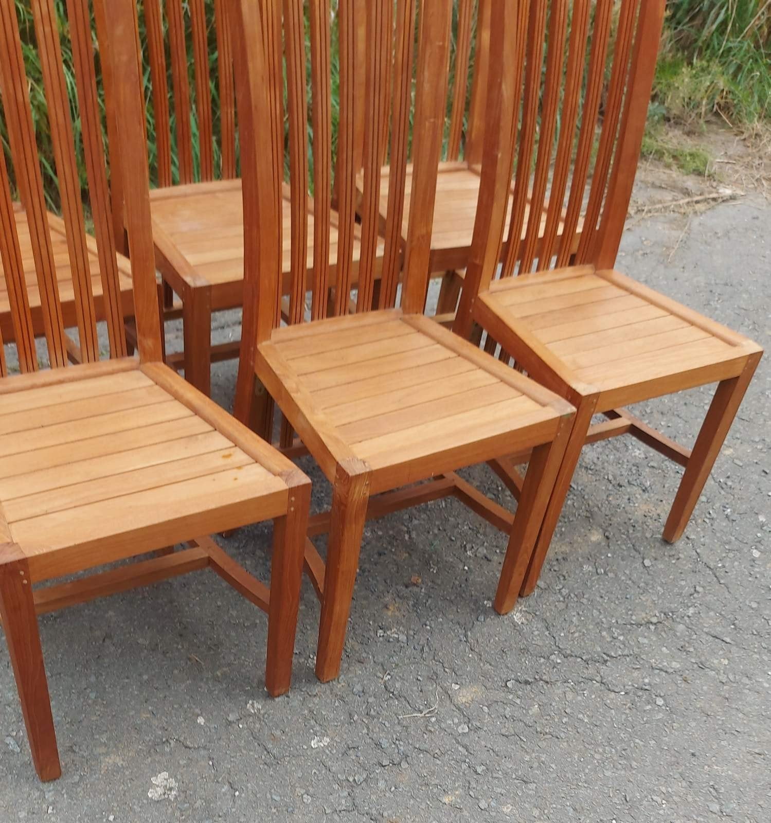 table à manger en teck avec 6 chaises, Enlèvement, Comme neuf, Moderne, 6 à 8 chaises