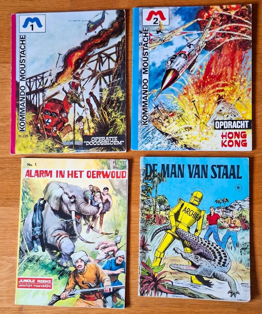 Kavel van 4 zeldzame vintage stripboeken jaren '60, Boeken, Stripverhalen, Gelezen, Ophalen of Verzenden, Meerdere stripboeken