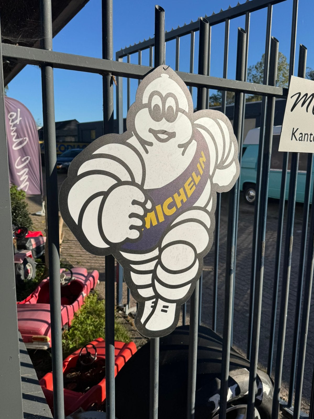 Panneau publicitaire Michelin Man Binendum, Collections, Panneau publicitaire, Enlèvement ou Envoi, ., Utilisé