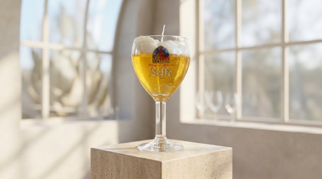 Bougie artisanale effet bière – Verre de seconde main 08, Enlèvement ou Envoi, Neuf, Verre, Bougie