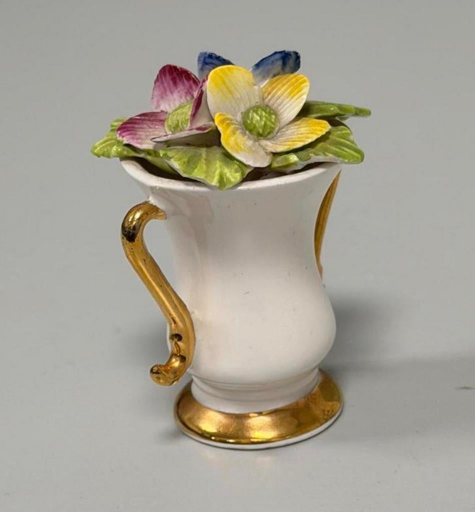Sandford miniatuur vaas fine bone china 22kt gold goud 1960, Ophalen of Verzenden