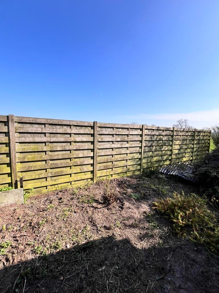 Houten platen tuinafsluiting, Ophalen, 6 meter of meer, Hout, 1 tot 2 meter