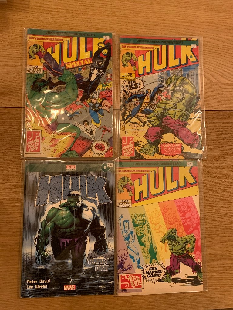 STRIPFIGUUR DE HULK: LOT 4 COMICSTRIPS, Boeken, Meerdere comics, Ophalen of Verzenden, Gelezen, Europa