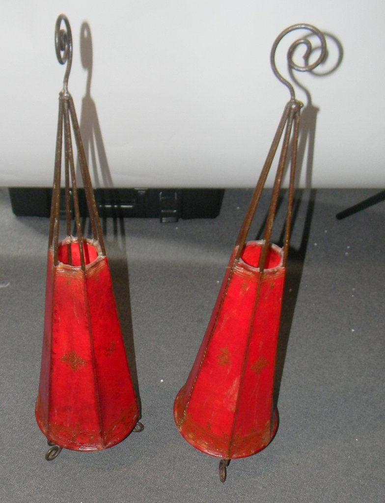2 Marokkaanse huidlampen, Huis en Inrichting, Ophalen, Zo goed als nieuw, Rood