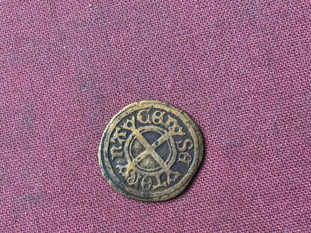 Rekenpenning zeldzaam 14/15 de eeuws, Timbres & Monnaies, Monnaies | Belgique, Envoi