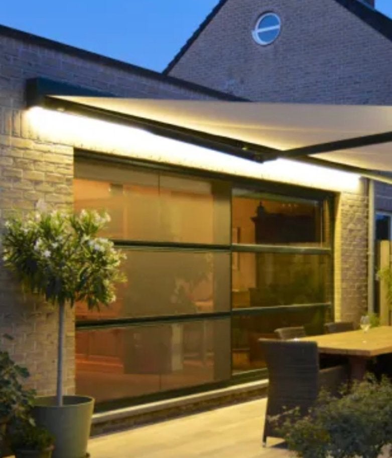 Somfy lumisol zonnescherm luifel met led nieuw, Ophalen, 100 tot 150 cm, 150 tot 200 cm, Nieuw