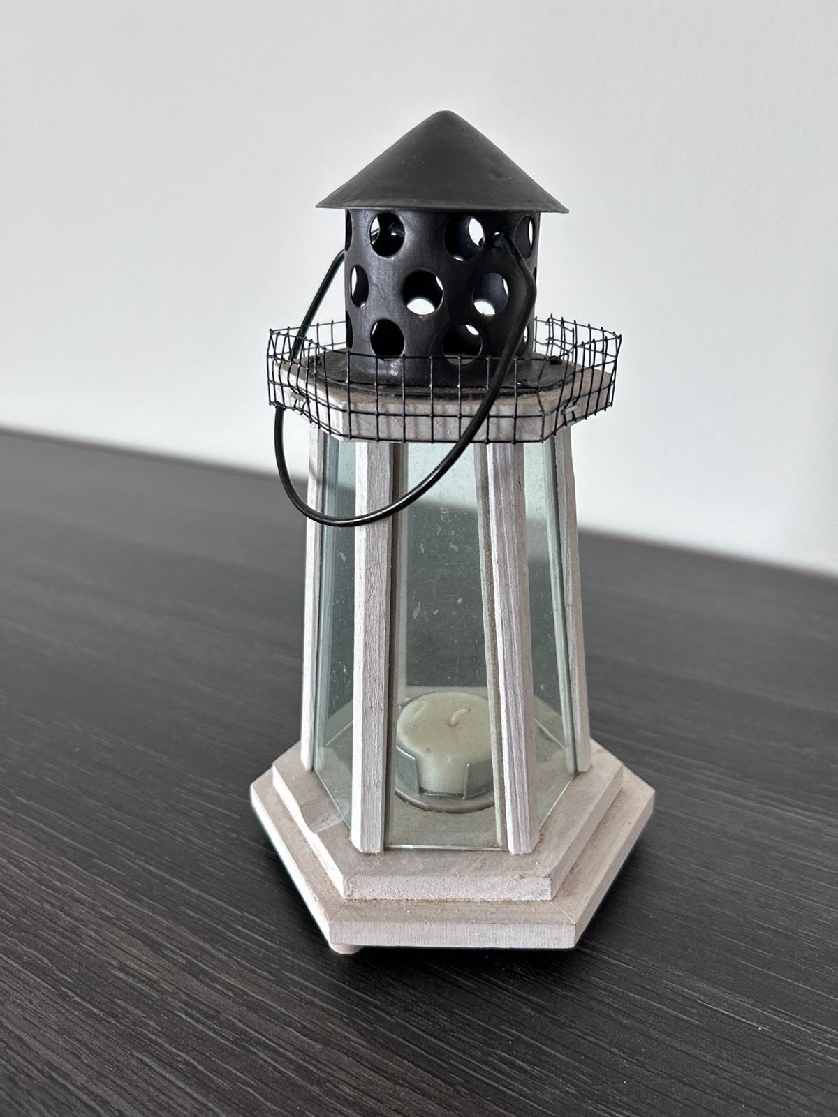 Decoratieve Vuurtoren - theelichtje (23cm), Ophalen, Zo goed als nieuw