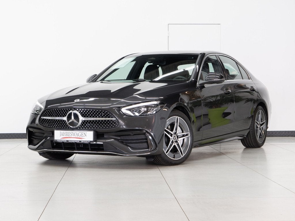 Mercedes-Benz C 180 Benzine:Mild-Hybrid AMG-line Memory LED, Auto's, Mercedes-Benz, 4 deurs, Achterwielaandrijving, Gebruikt, Zwart