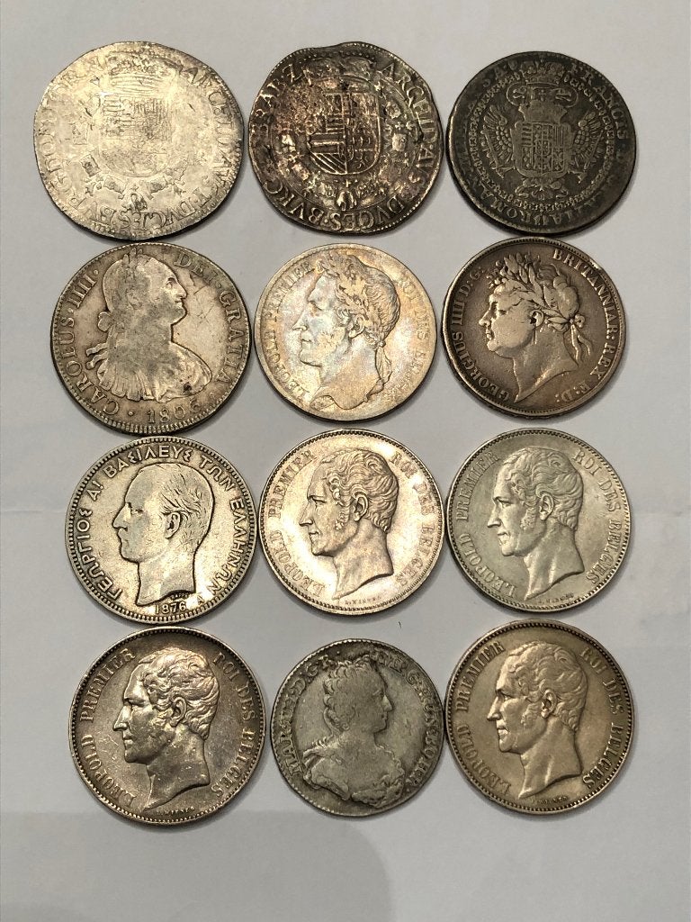 Munten zilver lotje diverse types en landen mix totaal 12 X, Postzegels en Munten, Ophalen of Verzenden, Zilver, Setje, Zilver