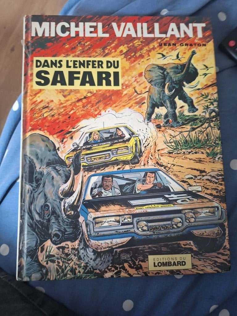 BD Michel Vaillant   Dans l’enfer du safari  ORIGINALE 1975, Boeken, Stripverhalen, Ophalen, Gelezen