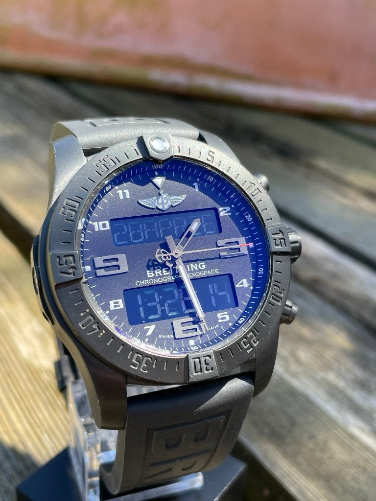 Breitling Exospace B55 Night Mission, Handtassen en Accessoires, Horloges | Heren, Ophalen, Gebruikt, Polshorloge, Breitling