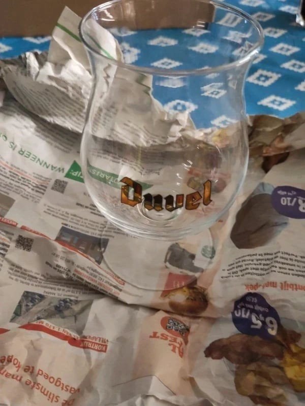 Duvel glas met goude letters, Ophalen, Duvel