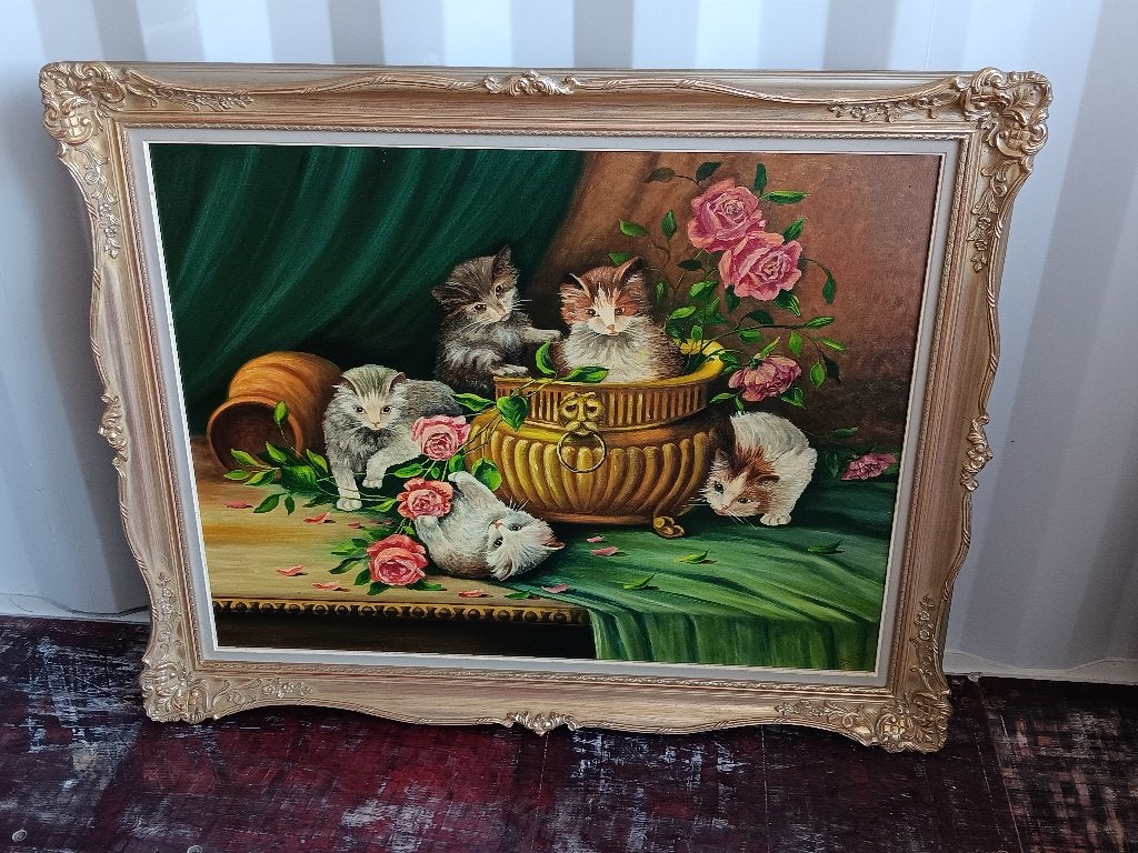 peinture sur toile, Antiek en Kunst, Ophalen, Acrylverf, Hout, Dieren