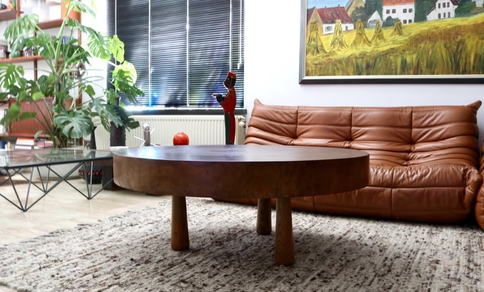 Zeer zware antieke salontafel - Vintage brutalist tafel, Ophalen