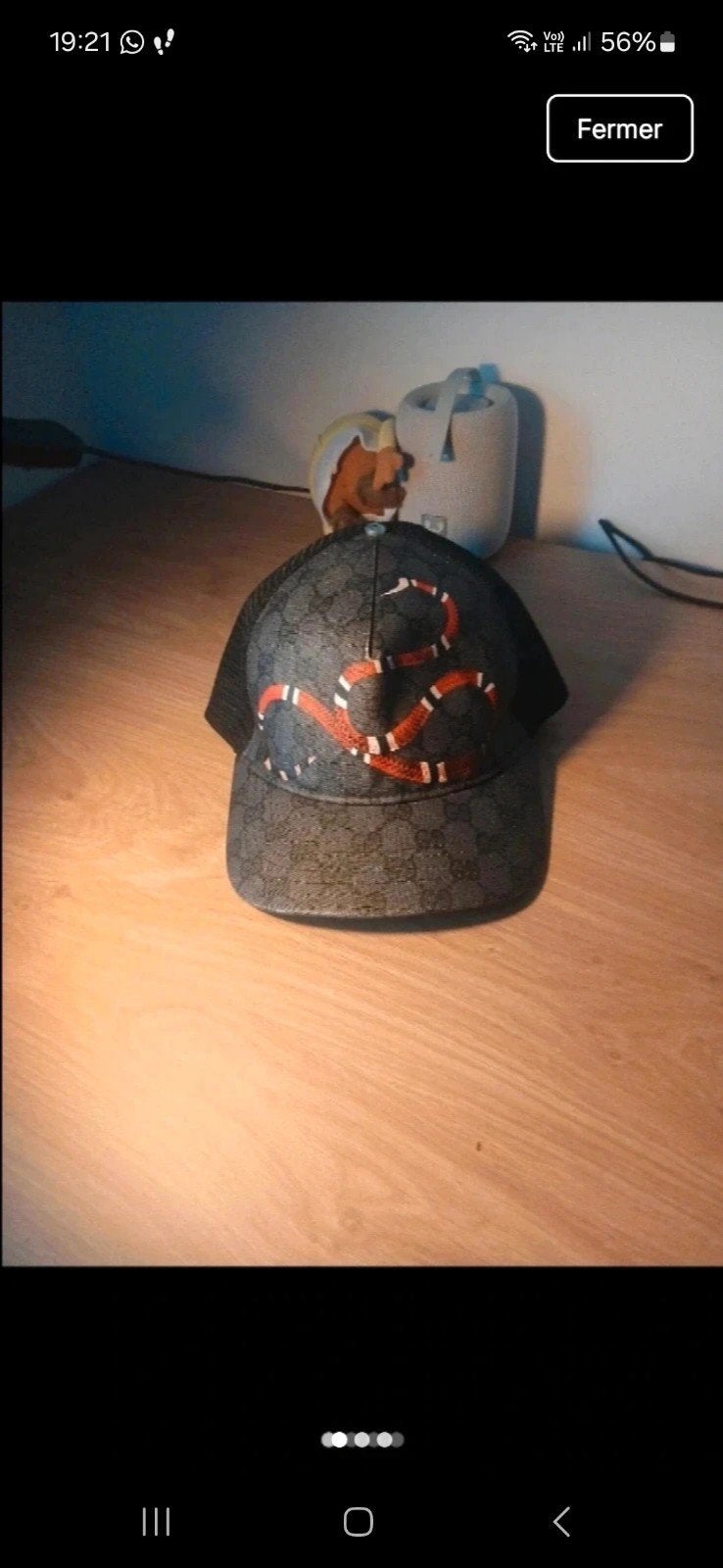 Casquette Gucci, Envoi, 57 cm (M, 7⅛ pouces) ou moins, Comme neuf, Casquette