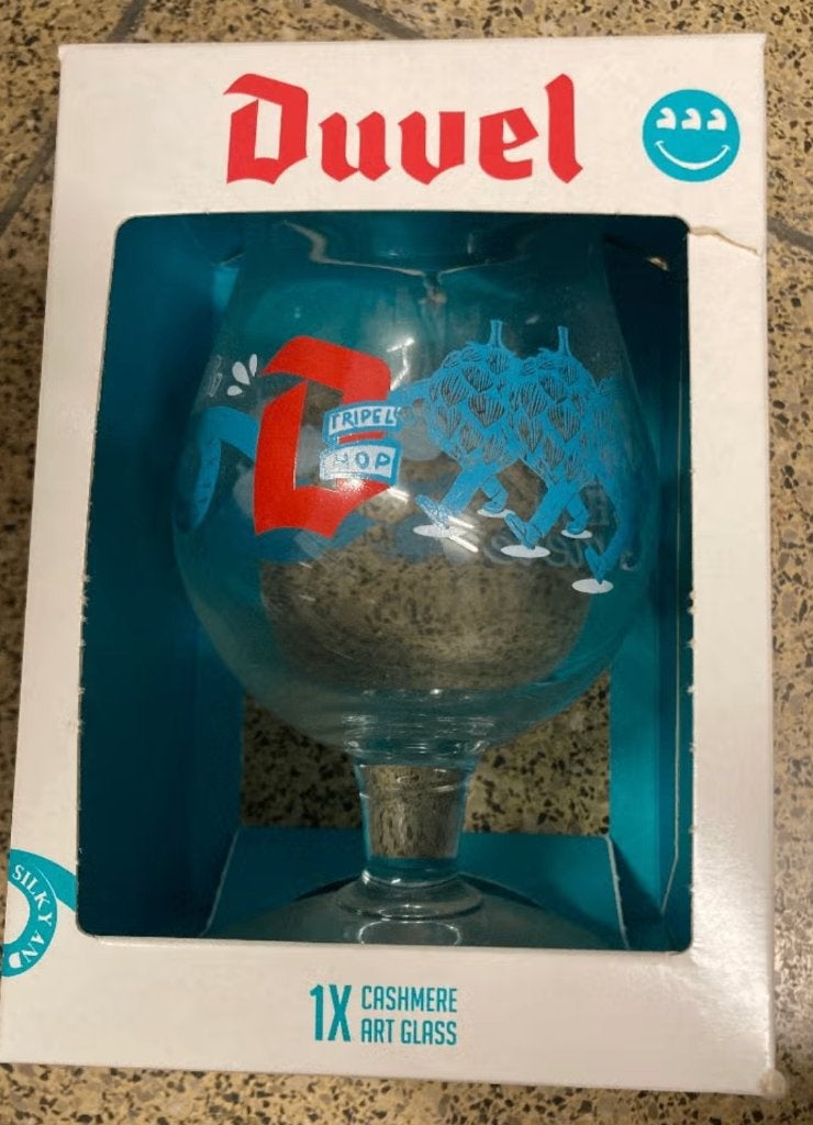 Duvel cashmere art glass, Verzamelen, Ophalen of Verzenden, Nieuw, Bierglas