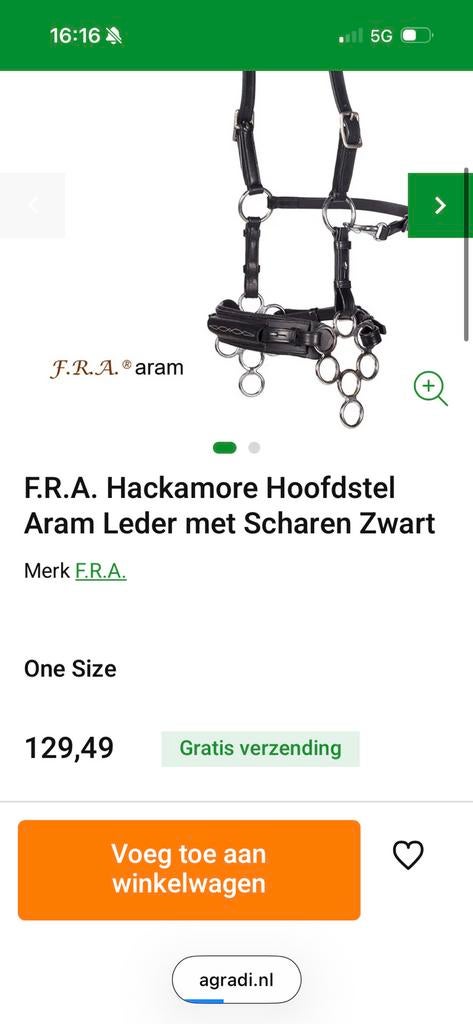 F.R.A hackamore hoofdstel, Dieren en Toebehoren, Ophalen of Verzenden, Zo goed als nieuw