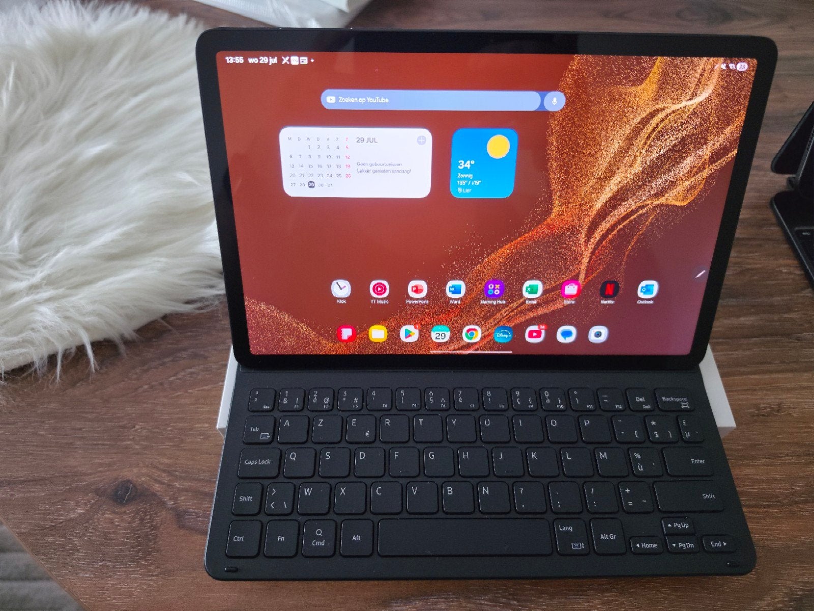 Samsung Galaxy Tab S8 Graphite – 128 GB met Keyboard Cover, Enlèvement, Comme neuf, Wi-Fi, 128 GB