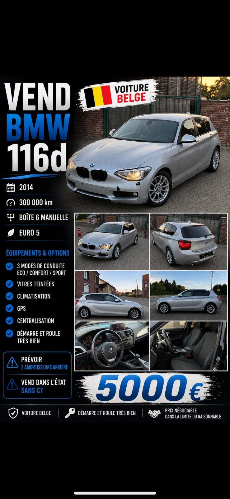 Bmw 116d, Ophalen