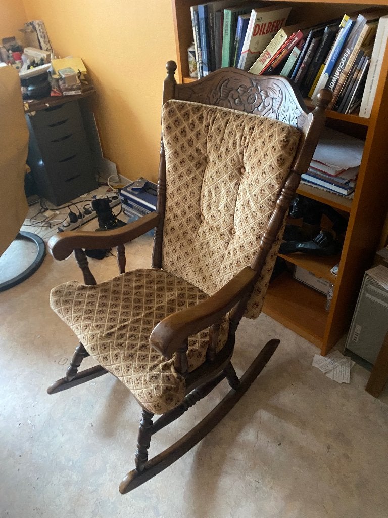 Schommelstoel, Huis en Inrichting, Ophalen, Hout, 100 tot 125 cm, Zo goed als nieuw