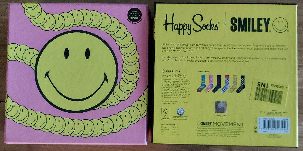 Happy Socks Smiley Gift Set (6 pack) - maat 41 - 46, Overige kleuren, Nieuw, Overige maten, Ophalen of Verzenden