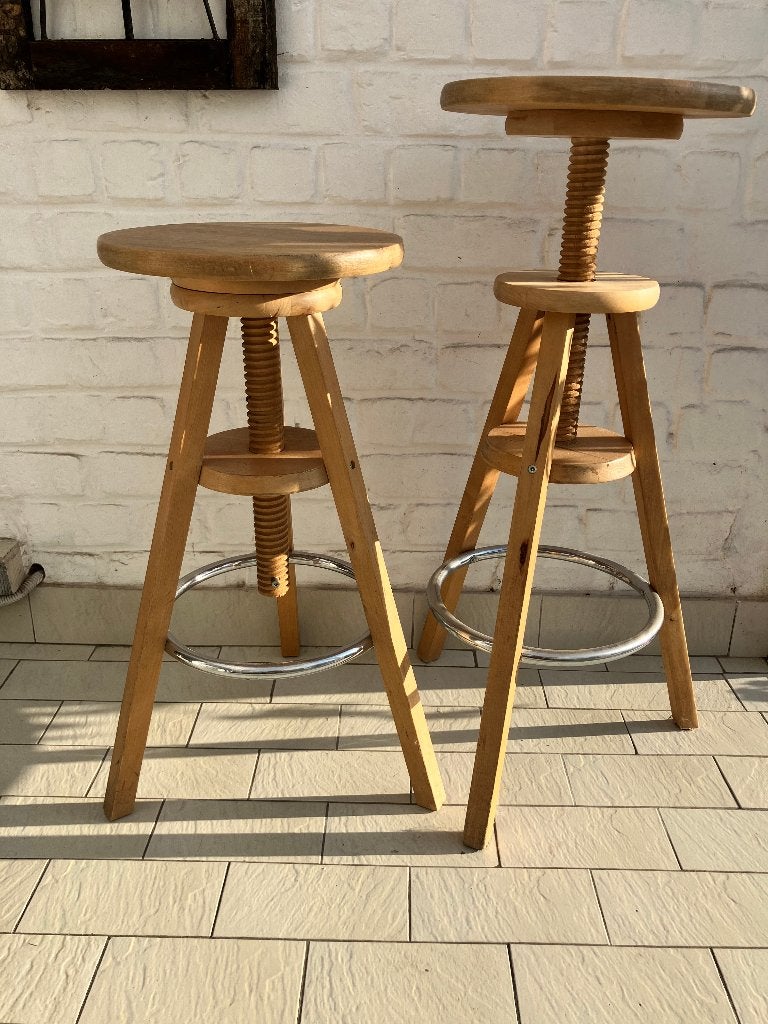 lot de 2 tabourets ringo ikea vintage, Enlèvement, Réglable en hauteur, Utilisé, Bois