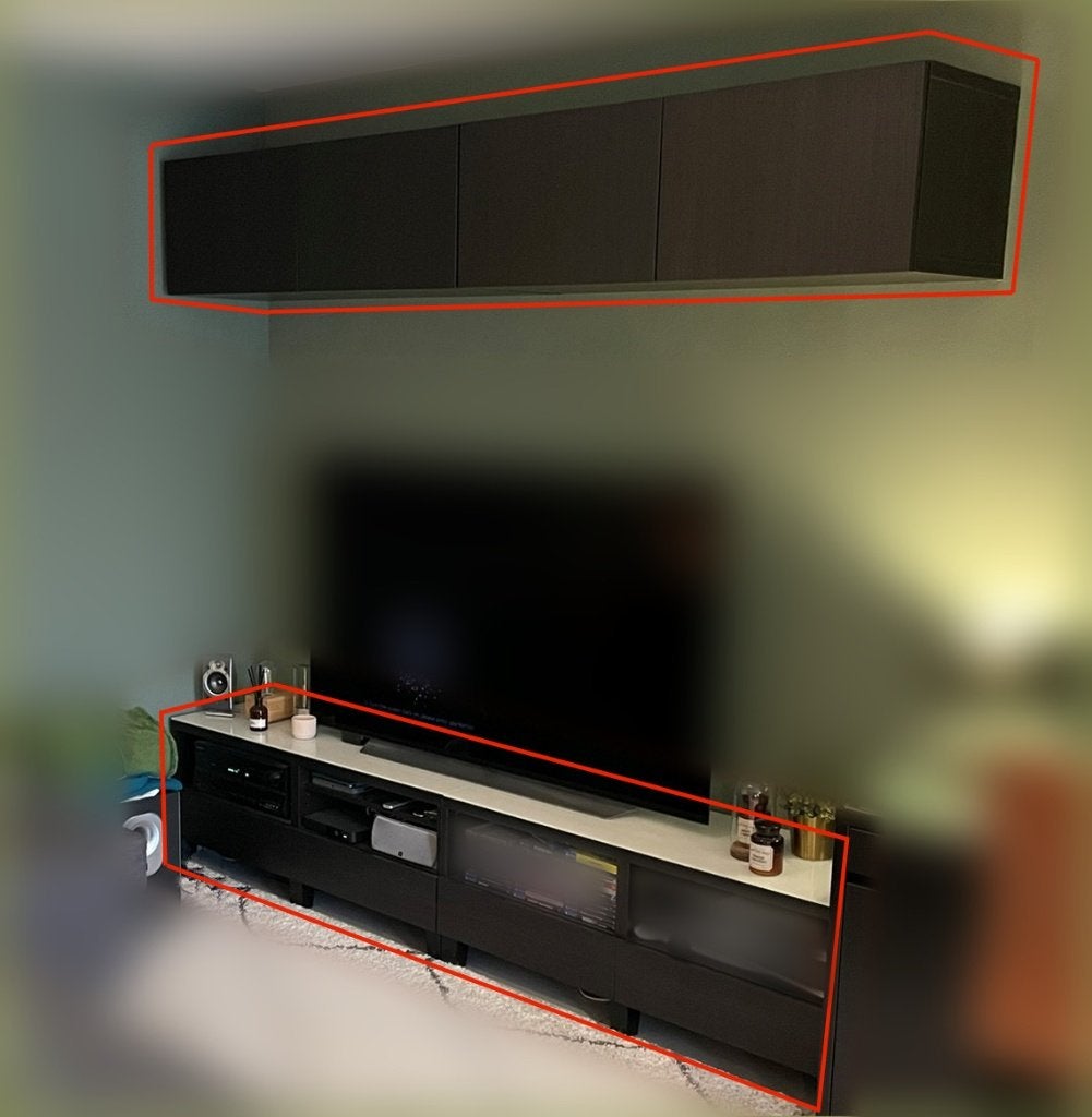 TV meubel - onderkast en bovenkast, Ophalen, Gebruikt, 100 tot 150 cm