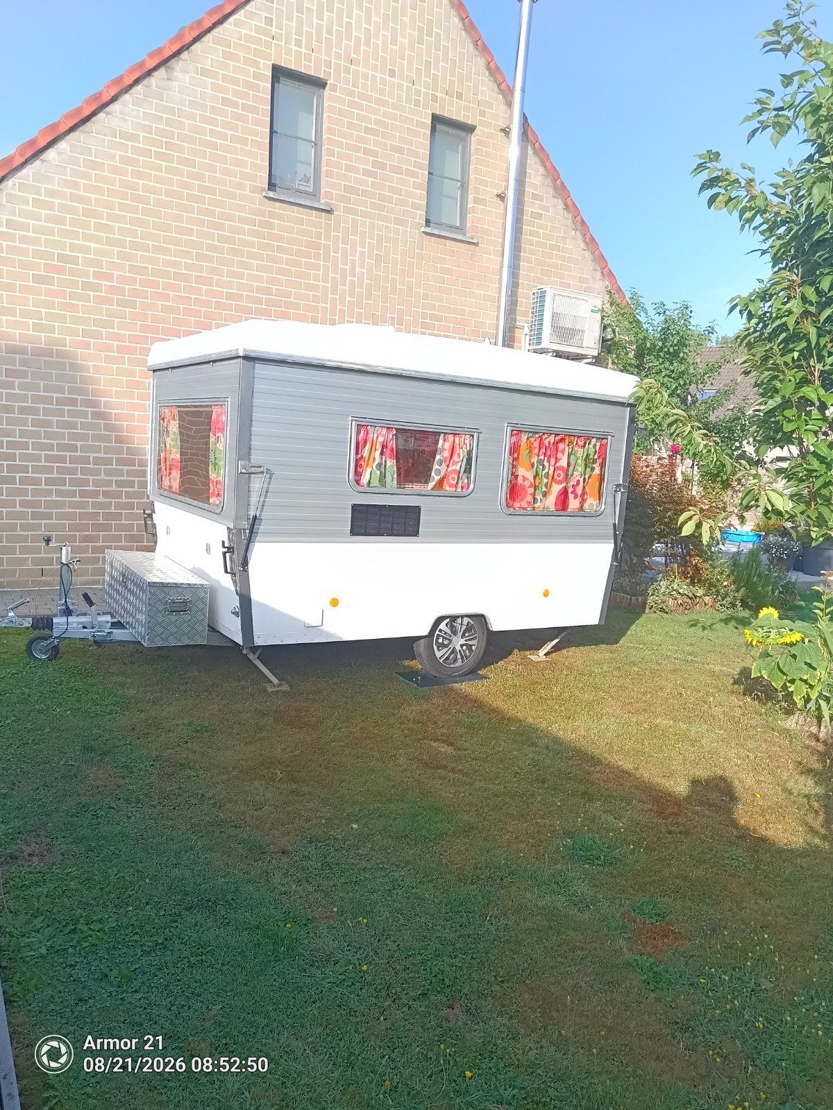 caravane pliante en polyester type CC 31 blanc/gris argenté, Caravanes & Camping, Enlèvement, Gris, Jusqu'à 3
