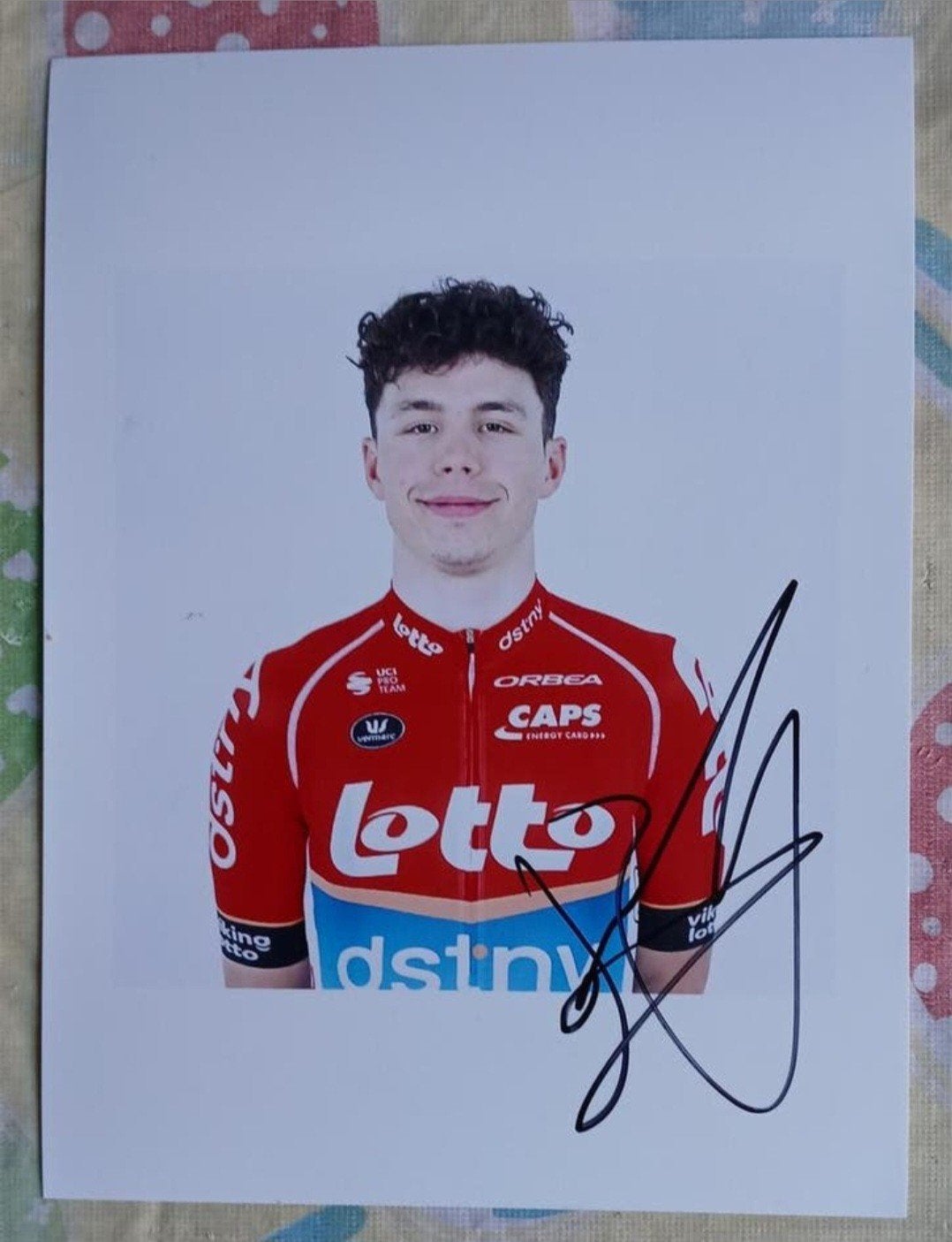 Gesigneerde foto van Arnaud de Lie., Sport en Fitness, Wielrennen, Nieuw, Verzenden