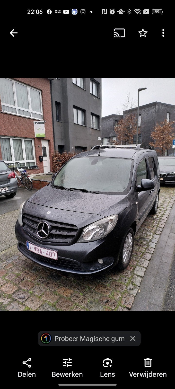 Mercedes citan 1,5 diesel 2012, Auto's, Voorwielaandrijving, Euro 5, Zwart, Zwart