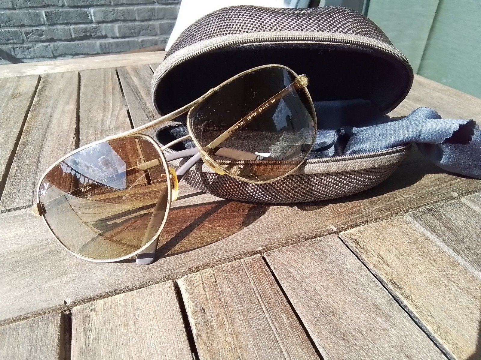 AUTHENTIEKE VINTAGE RAY BAN AVIATOR ZONNEBRIL., Ophalen, Gebruikt, Zonnebril, Bruin