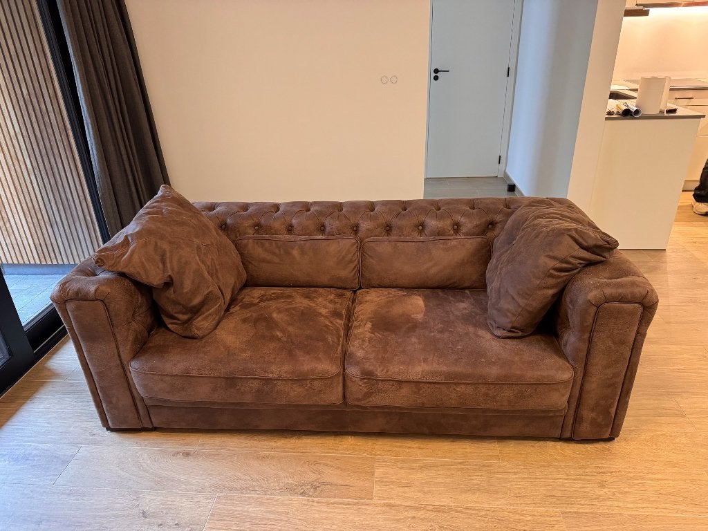 Chesterfield zetel, Ophalen, Tweepersoons, 75 tot 100 cm, Zo goed als nieuw