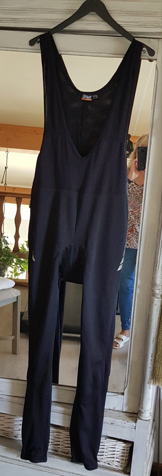 Cuissard long de cycliste noir à bretelles ("bib tight").av, Ophalen, XL