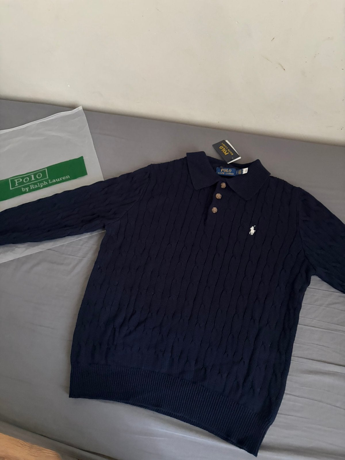 Rlaph lauren polo trui, Ophalen of Verzenden, Zo goed als nieuw, Maat 46 (S) of kleiner, Blauw