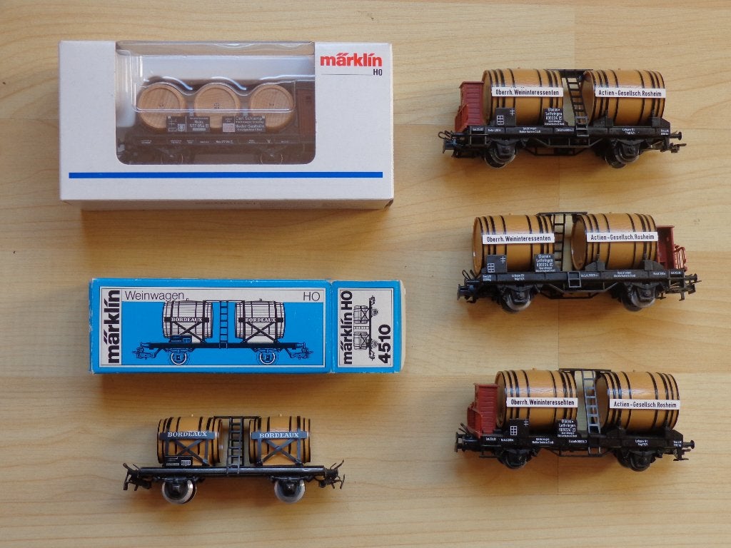 Marklin ho DB Lot de 5 Wagons avec foudres à vin., Enlèvement ou Envoi, Comme neuf, Wagon, Märklin