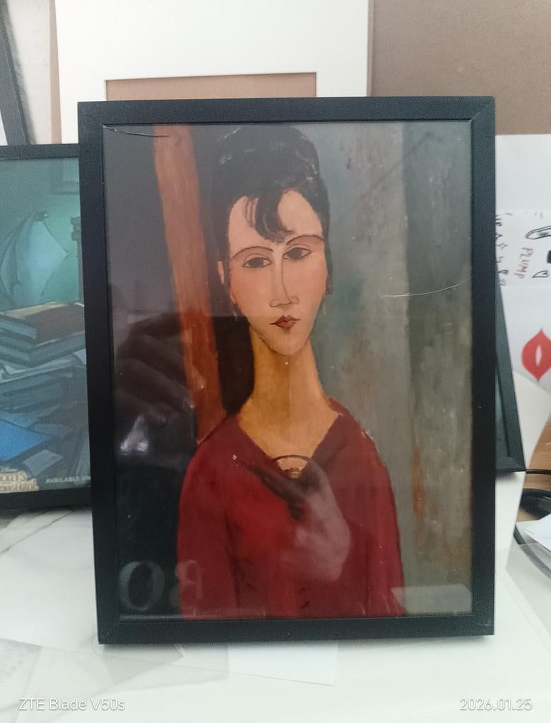 Modigliani.            Foto Poster inglijst, Verzenden