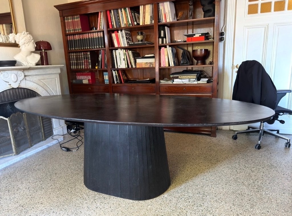 Zwarte eettafel hout, Huis en Inrichting, Tafels | Eettafels, Ophalen, Overige materialen, 100 tot 150 cm, Design/modern