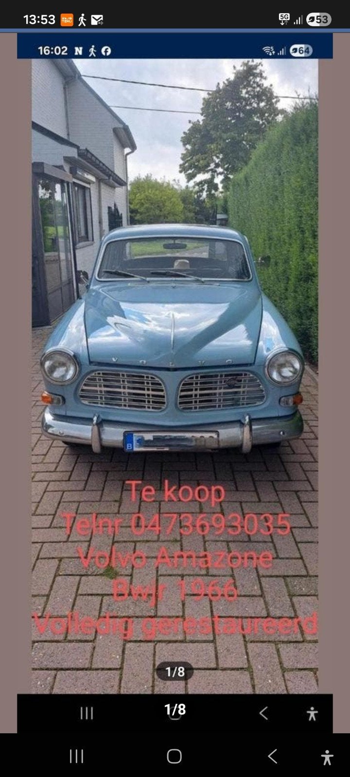 Volvo Amazo oldtimer, Achat, 4 portes, 3 places, Noir
