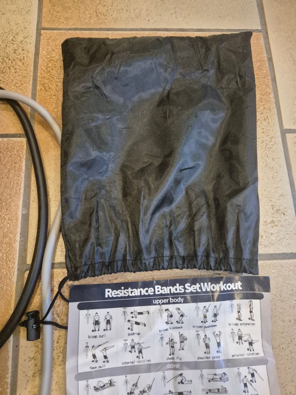 Complete set met elastische banden voor krachttraining + tas, Verzenden, Nieuw