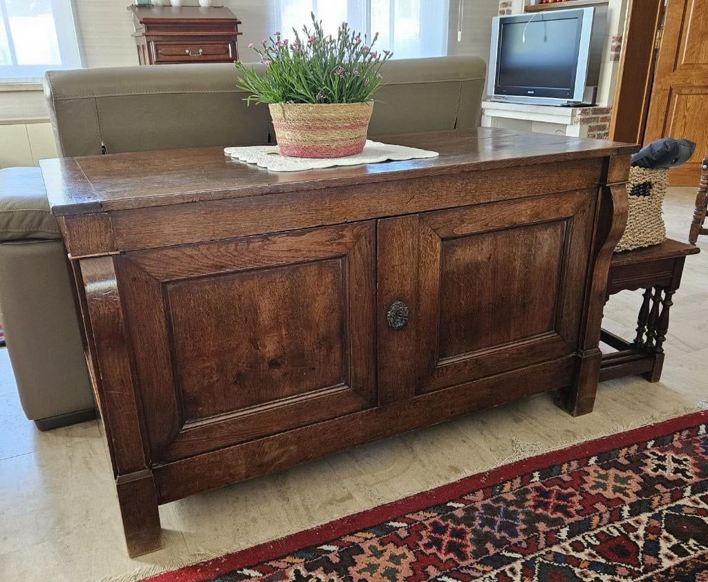 Antieke houten klepkast, Antiek en Kunst, Ophalen