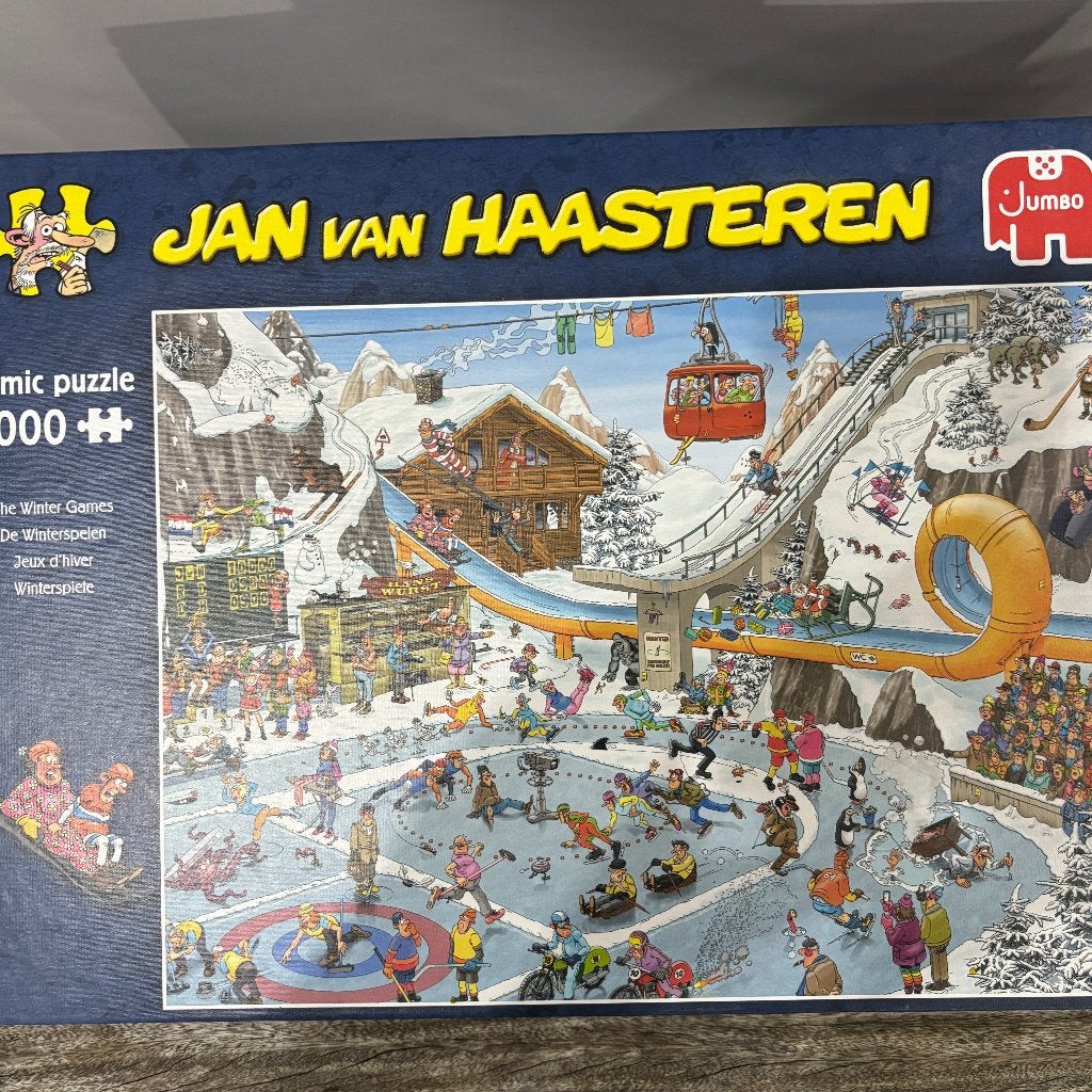2 Jan van Haasteren puzzels + 1 gratis, Ophalen of Verzenden, 500 t/m 1500 stukjes, Zo goed als nieuw, Legpuzzel