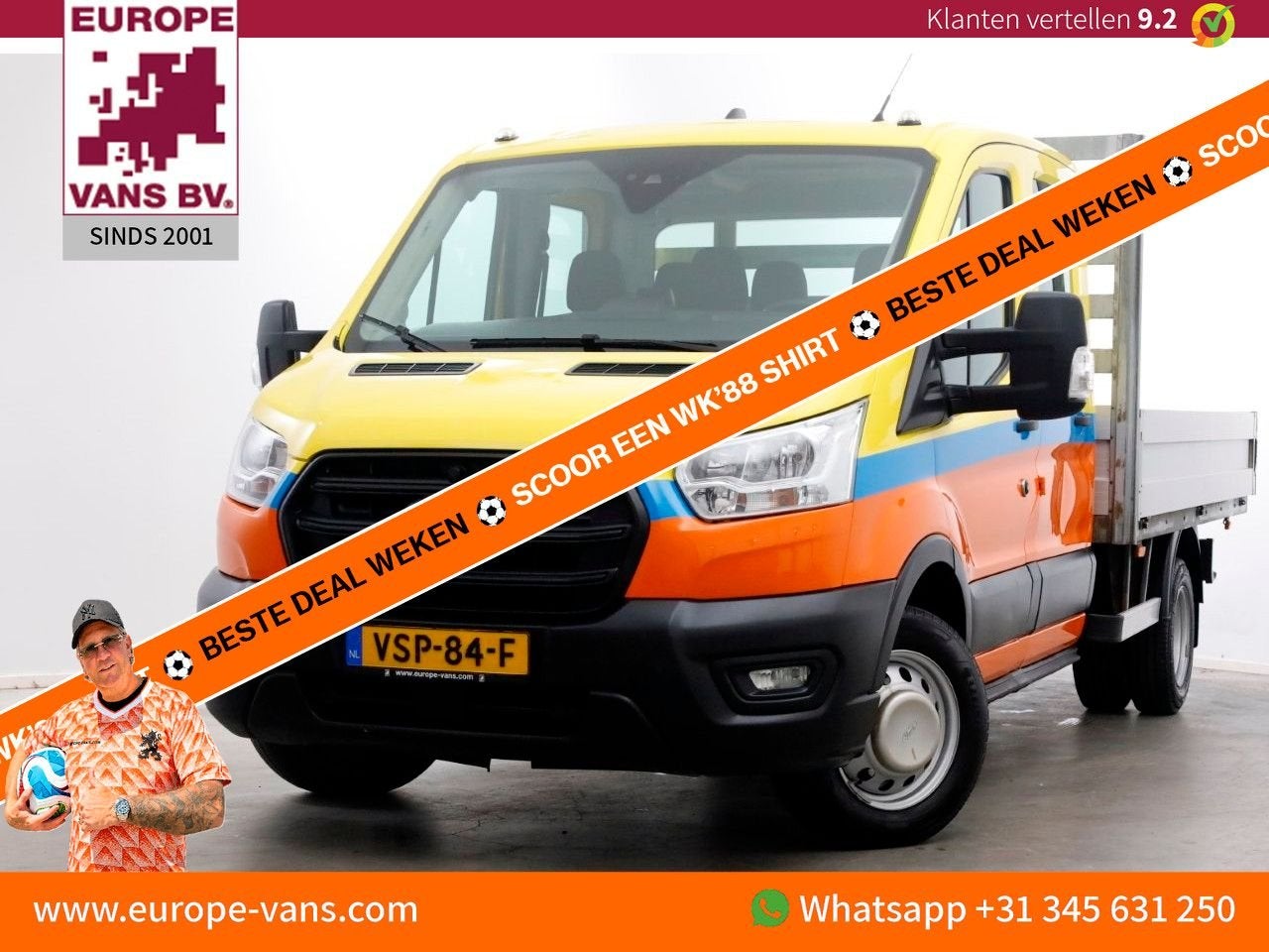 Ford Transit 350 2.0 TDCI 130pk D.C. Trend Open Laadbak Trek, Auto's, 264 g/km, Overige kleuren, Bedrijf, Ford