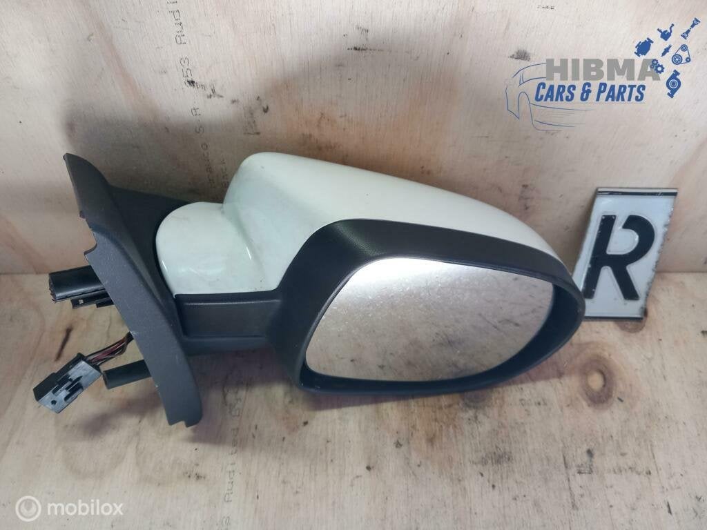 Renault Twingo II Spiegel Rechts Wit San913 12803010 08 - 14, Gebruikt, Renault, Ophalen of Verzenden, Renault
