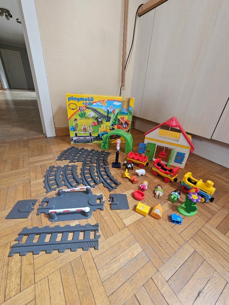 Playmobil 123 mijn eerste trein + huis, 1.2.3, Comme neuf, Véhicule, Kit complet
