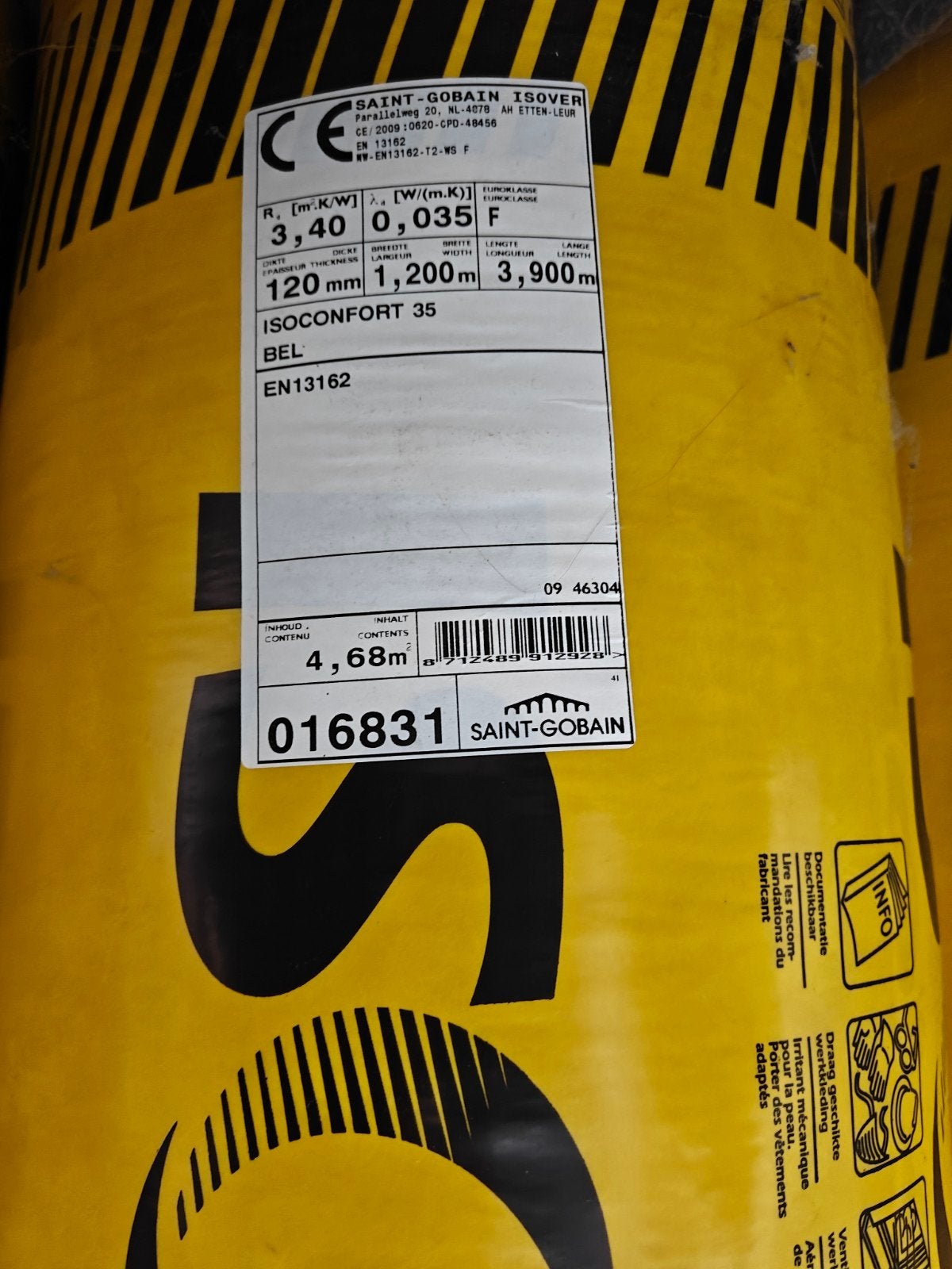 Isover Isoconfort 35 120mm - 22 rollen beschikbaar, Ophalen, Nieuw