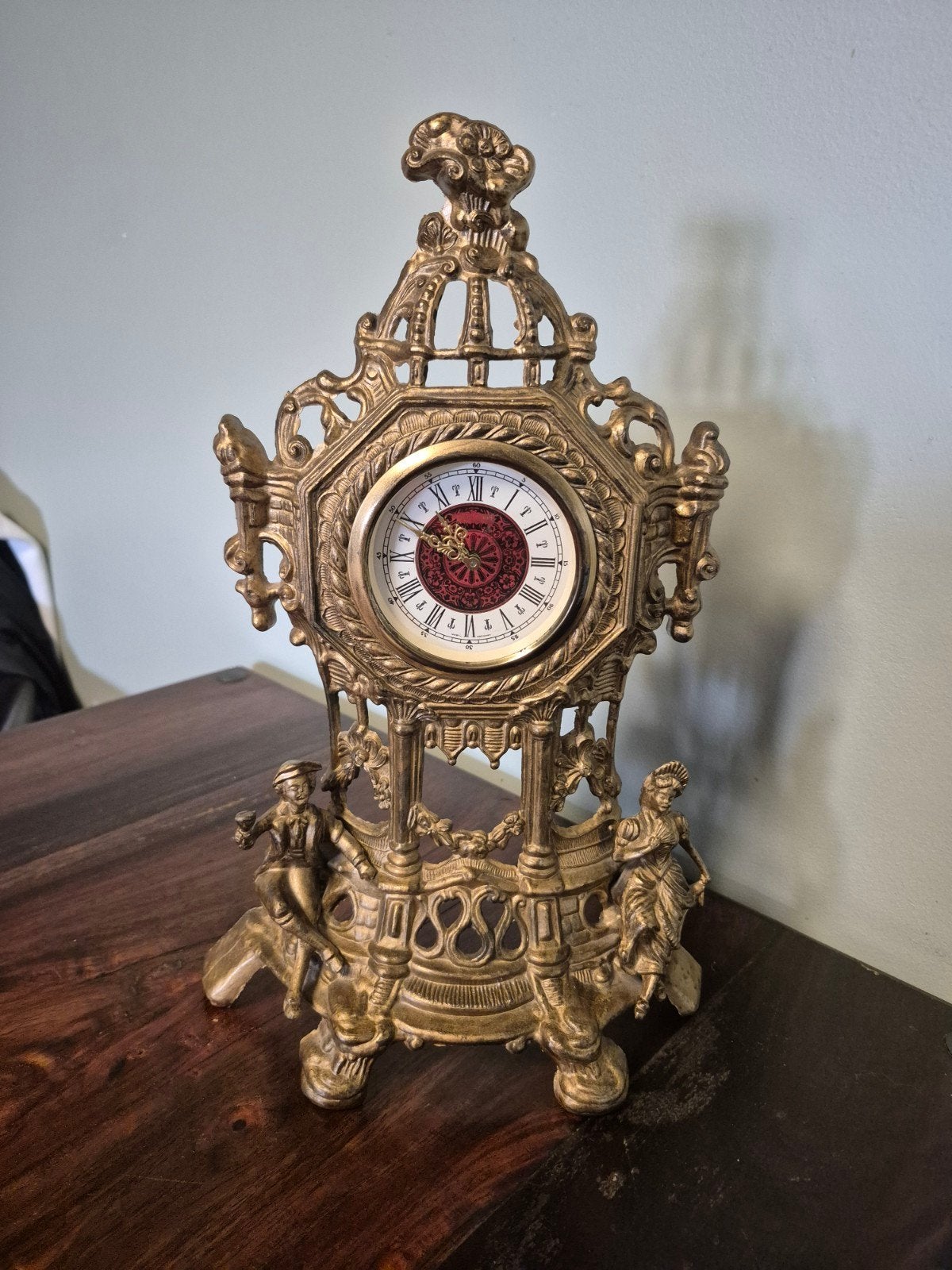 prachtige Duitse messing pendule uit de jare 50, Ophalen of Verzenden