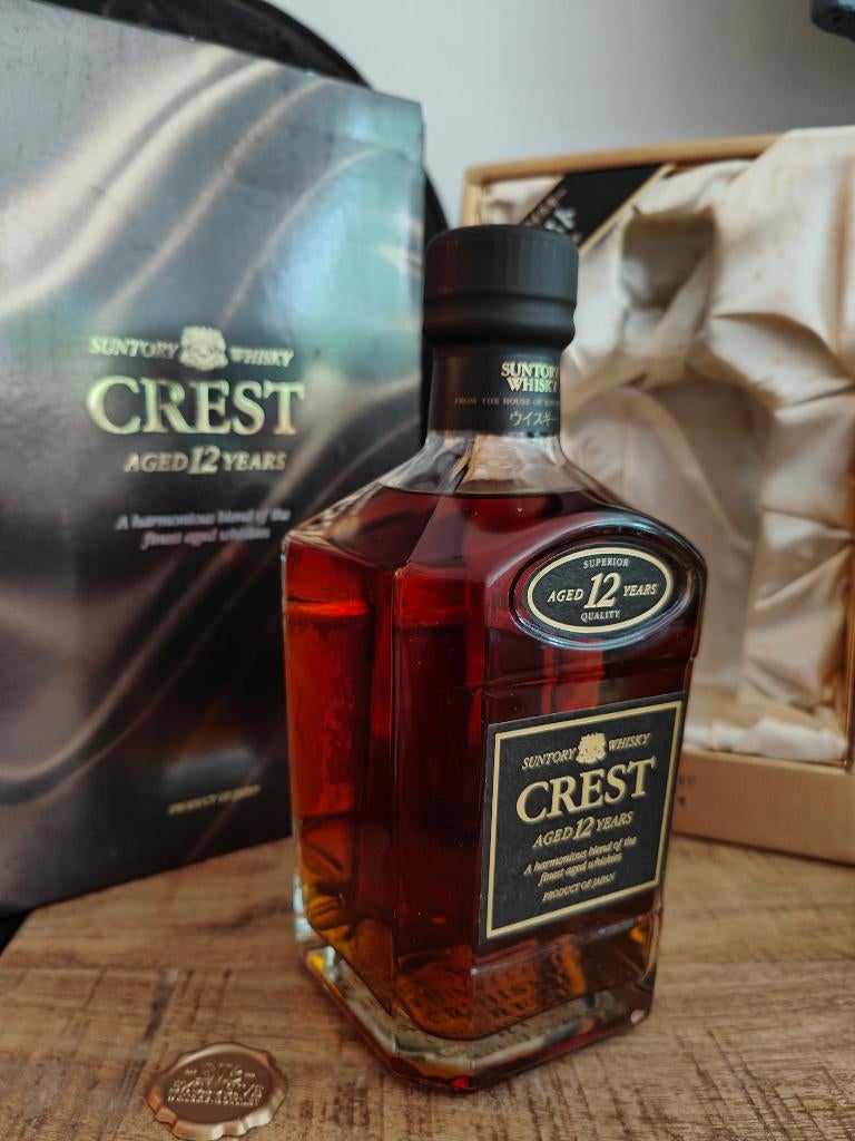 Suntory Crest 12 Years 1980s (First Edition) 43% 750ml., Verzamelen, Overige gebieden, Overige typen, Nieuw, Ophalen of Verzenden