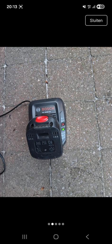 Bosch lader + accu, Ophalen