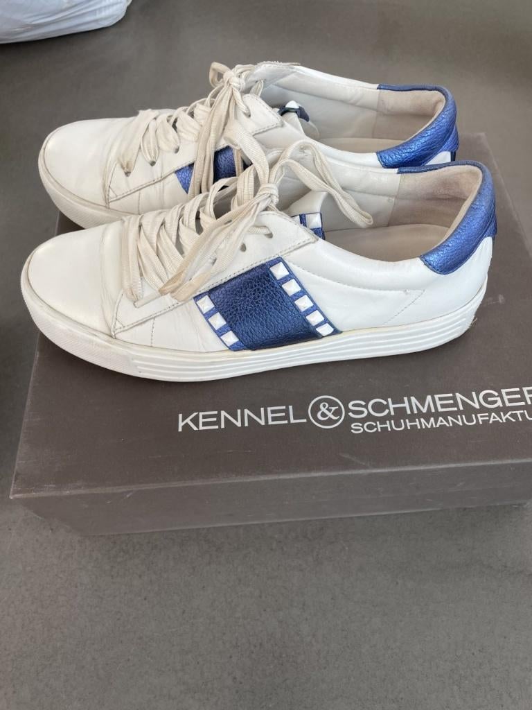 Sneakers Kennel & Schmenger en cuir de veau blanc 37,5, Enlèvement ou Envoi, Sneakers et Baskets, Comme neuf, Blanc
