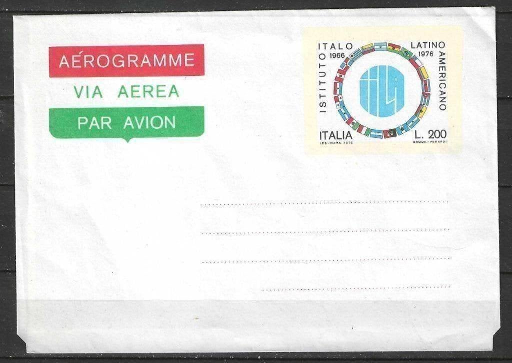 Italie 1976 - Aérogramme z/n - Italie - Amérique latine (PF), Envoi, Non oblitéré
